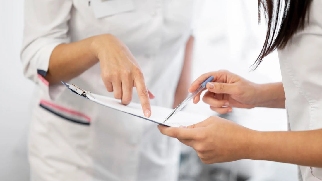 Safety assessor reviewing documentation for a Cosmetic Product Safety Report