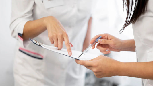 Safety assessor reviewing documentation for a Cosmetic Product Safety Report