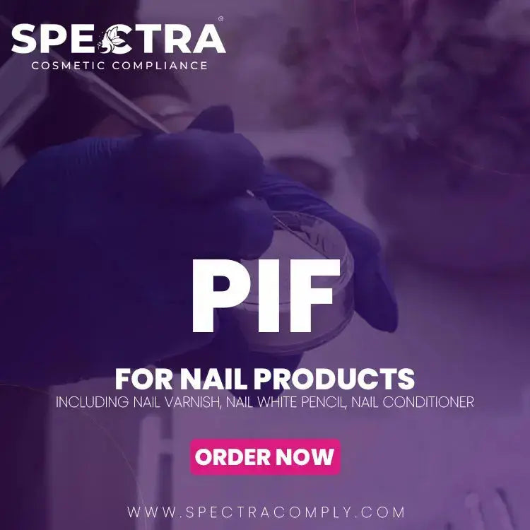 Spectra Cosmetic Compliance PIF for nail varnish, nail pencils and conditioners