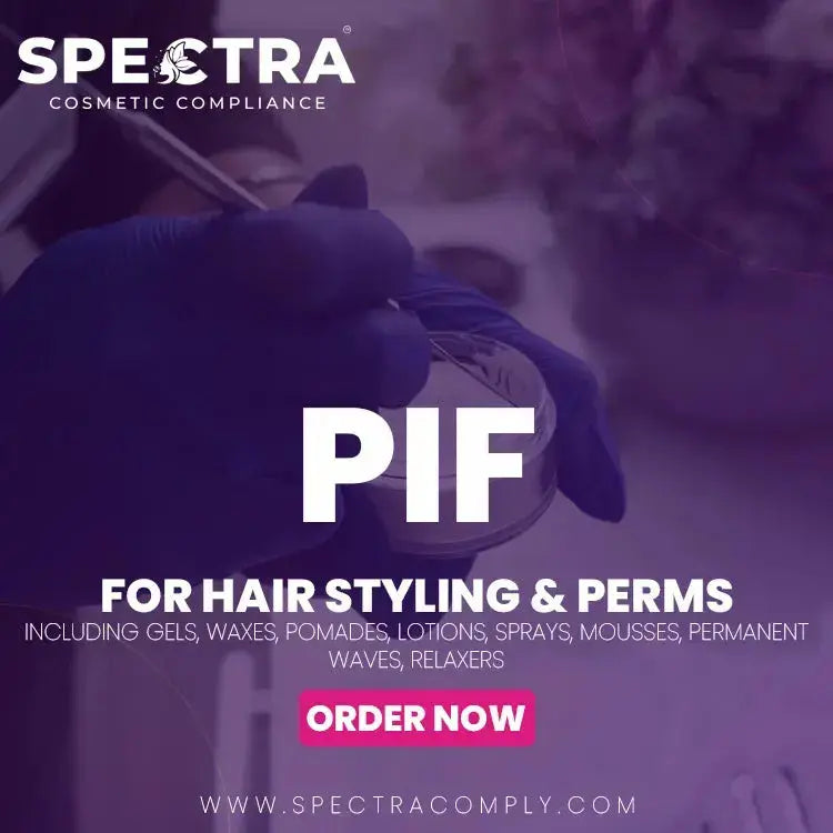 Spectra Cosmetic Compliance PIF for styling gels, sprays, perms and relaxers