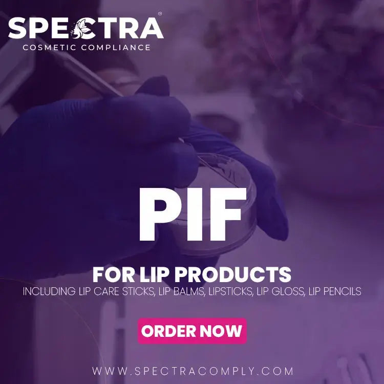 Spectra Cosmetic Compliance PIF for lip balms, lipsticks and lip gloss