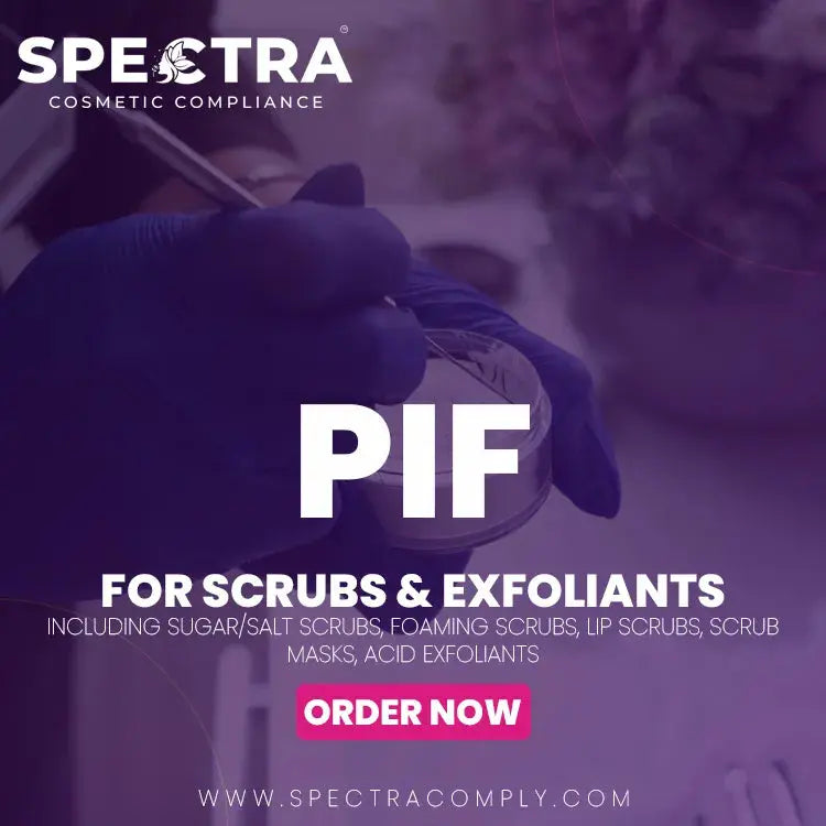 Spectra Cosmetic Compliance PIF for sugar, salt scrubs and acid exfoliants