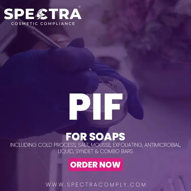 Spectra Cosmetic Compliance PIF for cold process, salt, mousse and liquid soaps