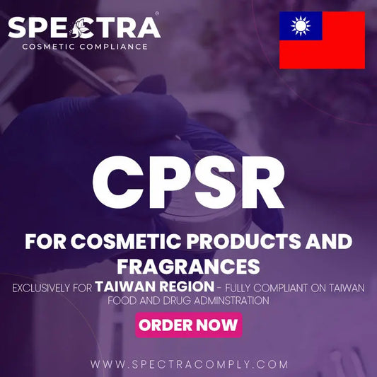 Spectra Cosmetic Compliance CPSR for cosmetic products and fragrances compliant with Taiwan TFDA regulations